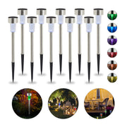 LED Solarleuchte 10er-Set Grün-Schwarz-Silber von Relaxdays