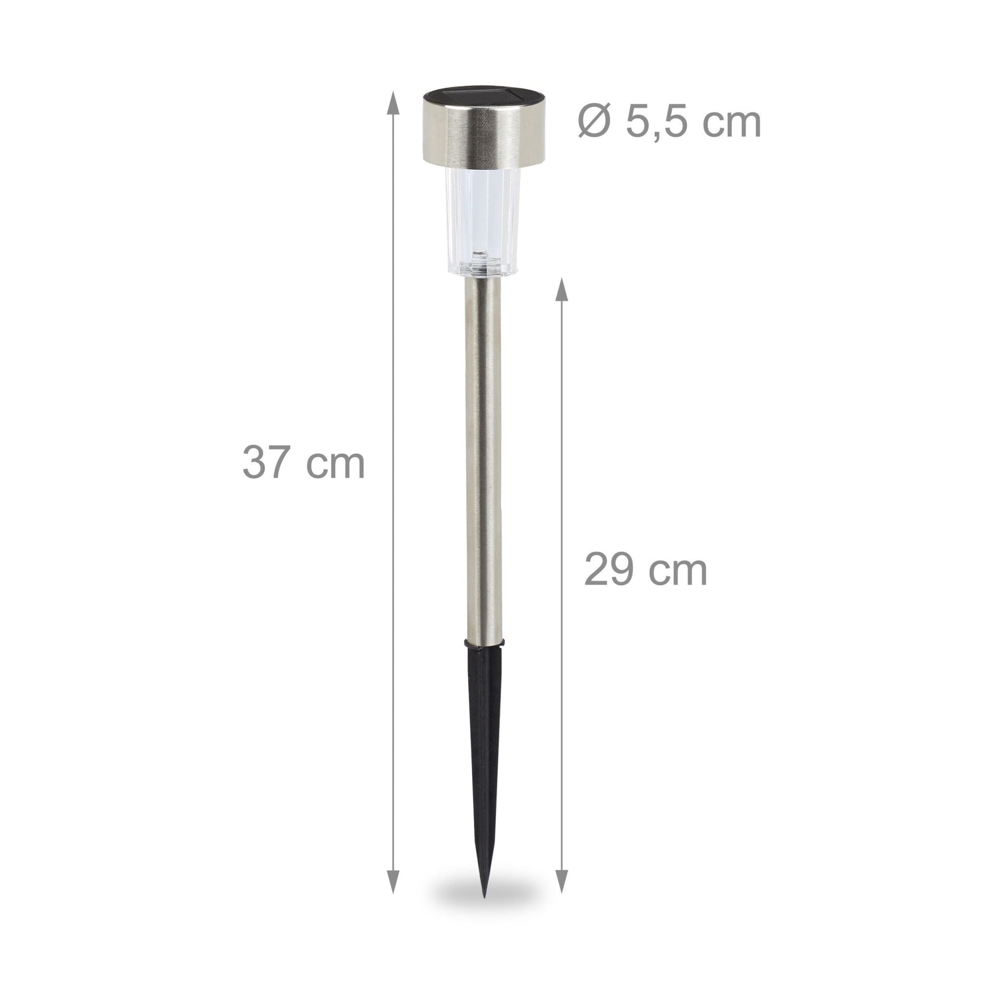 LED Solarleuchte 10er-Set Grün-Schwarz-Silber von Relaxdays