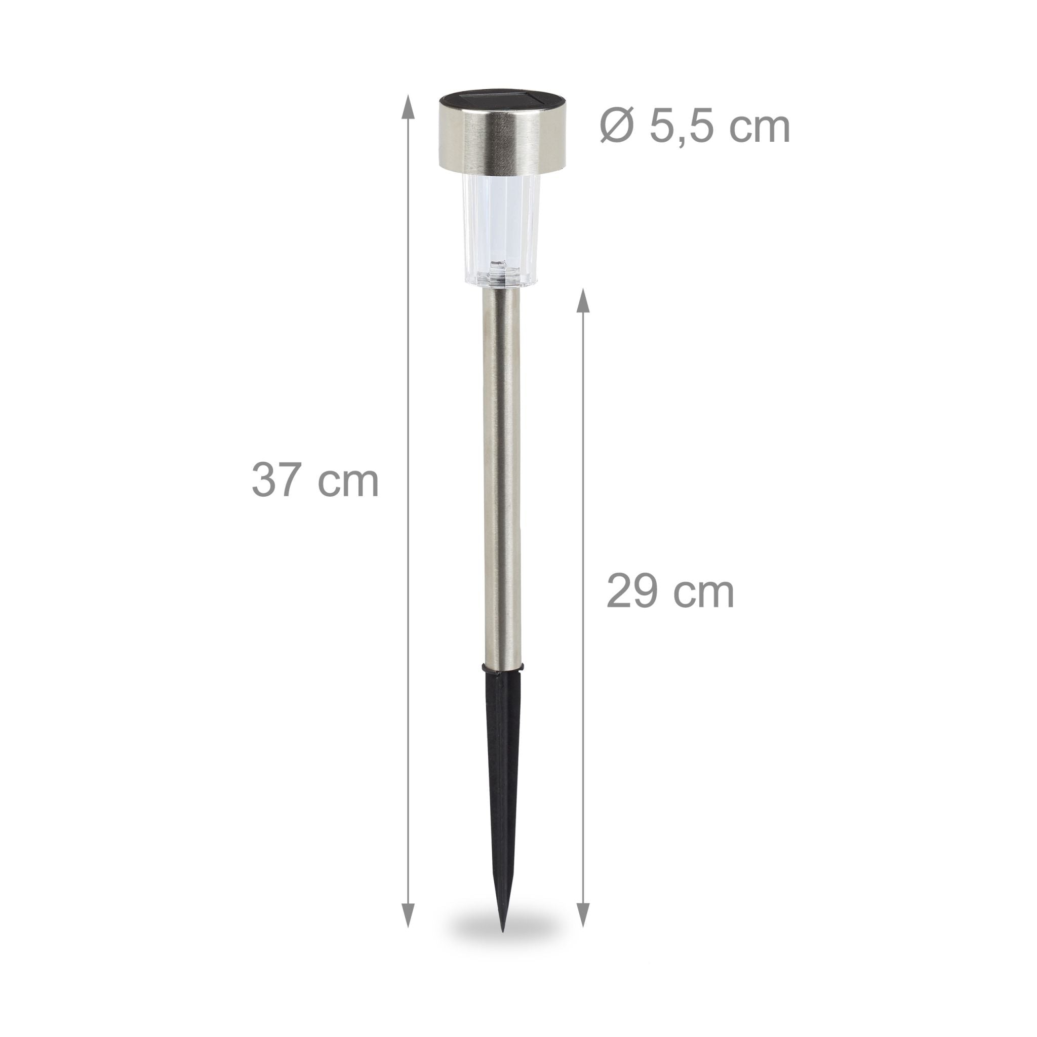 LED Solarleuchte 10er-Set Grün-Schwarz-Silber von Relaxdays