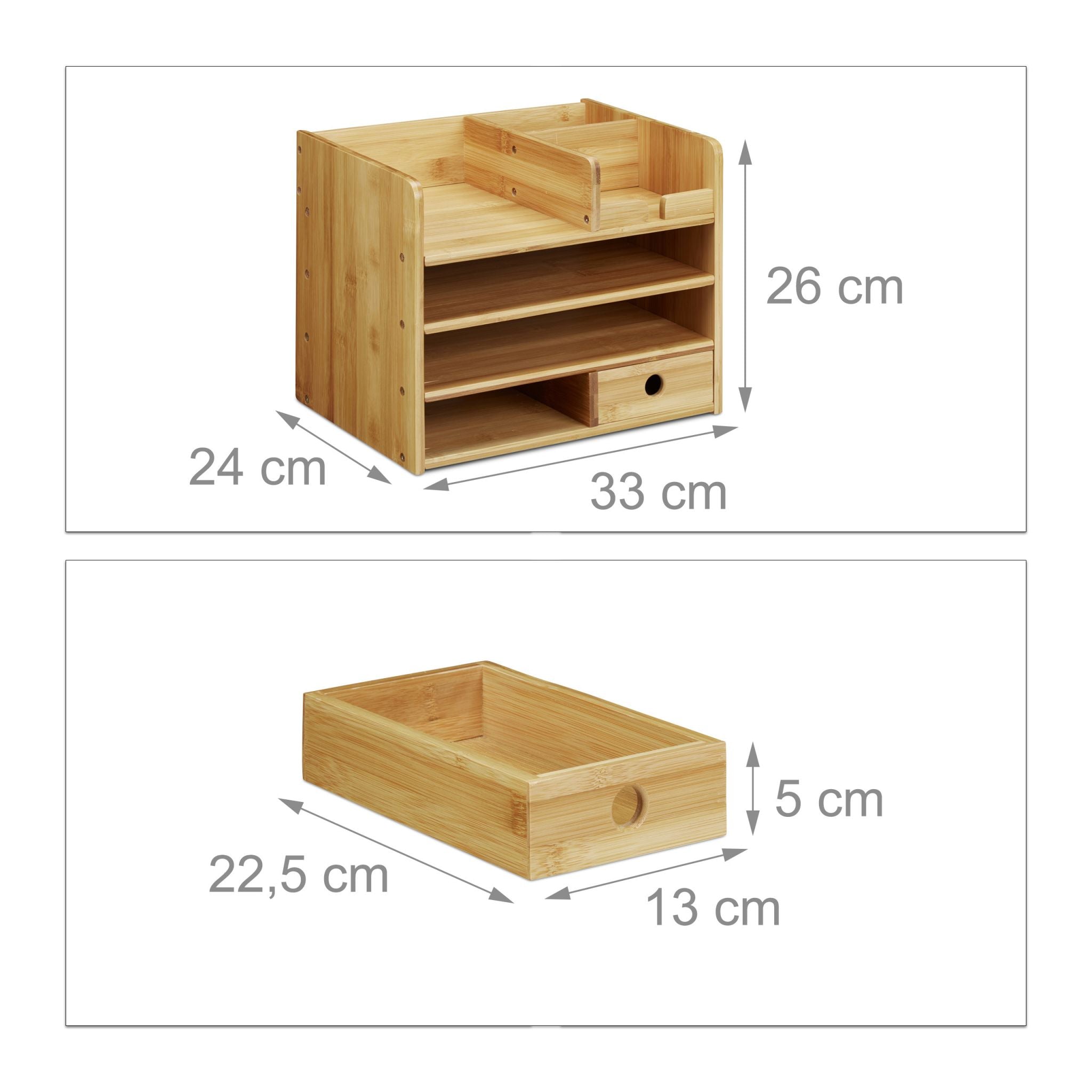Schreibtisch Organizer Bambus Hellbraun von Relaxdays