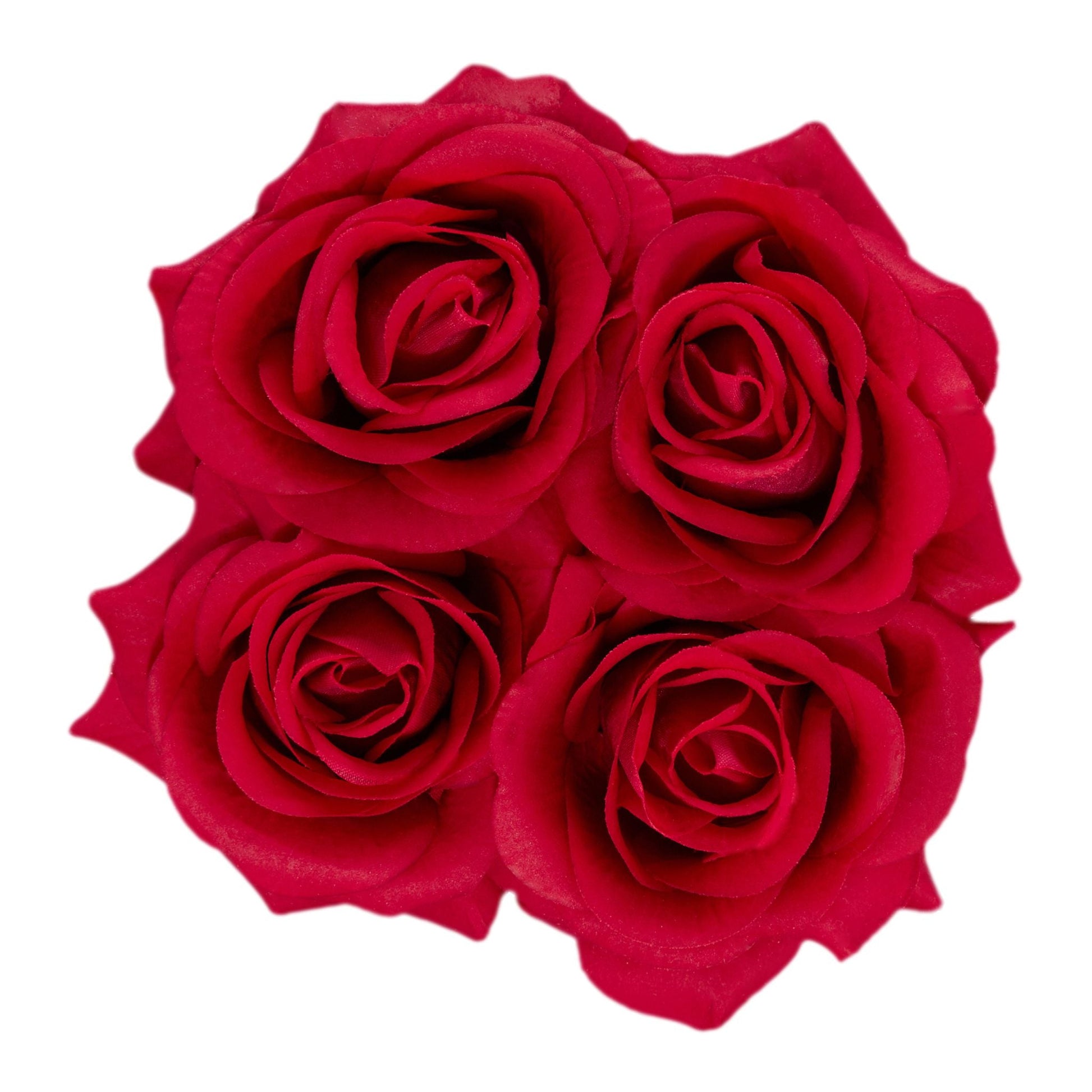 Rosenbox rund 4 Rosen Weiss-Rot von Relaxdays