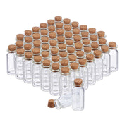 Mini Glasfläschchen mit Korken 60er-Set Braun-Transparent von Relaxdays