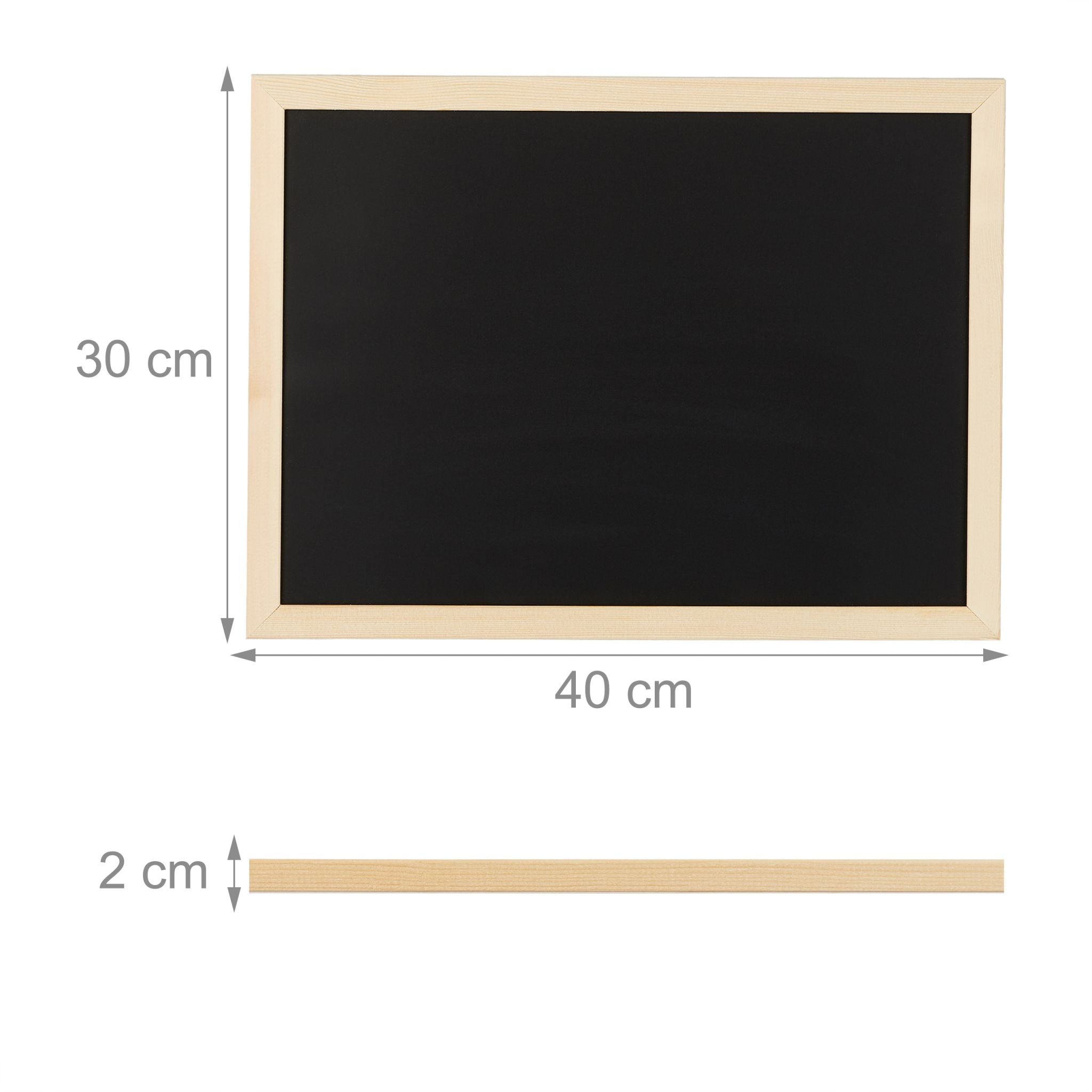 Kreidetafel mit Holzrahmen Hellbraun-Schwarz von Relaxdays