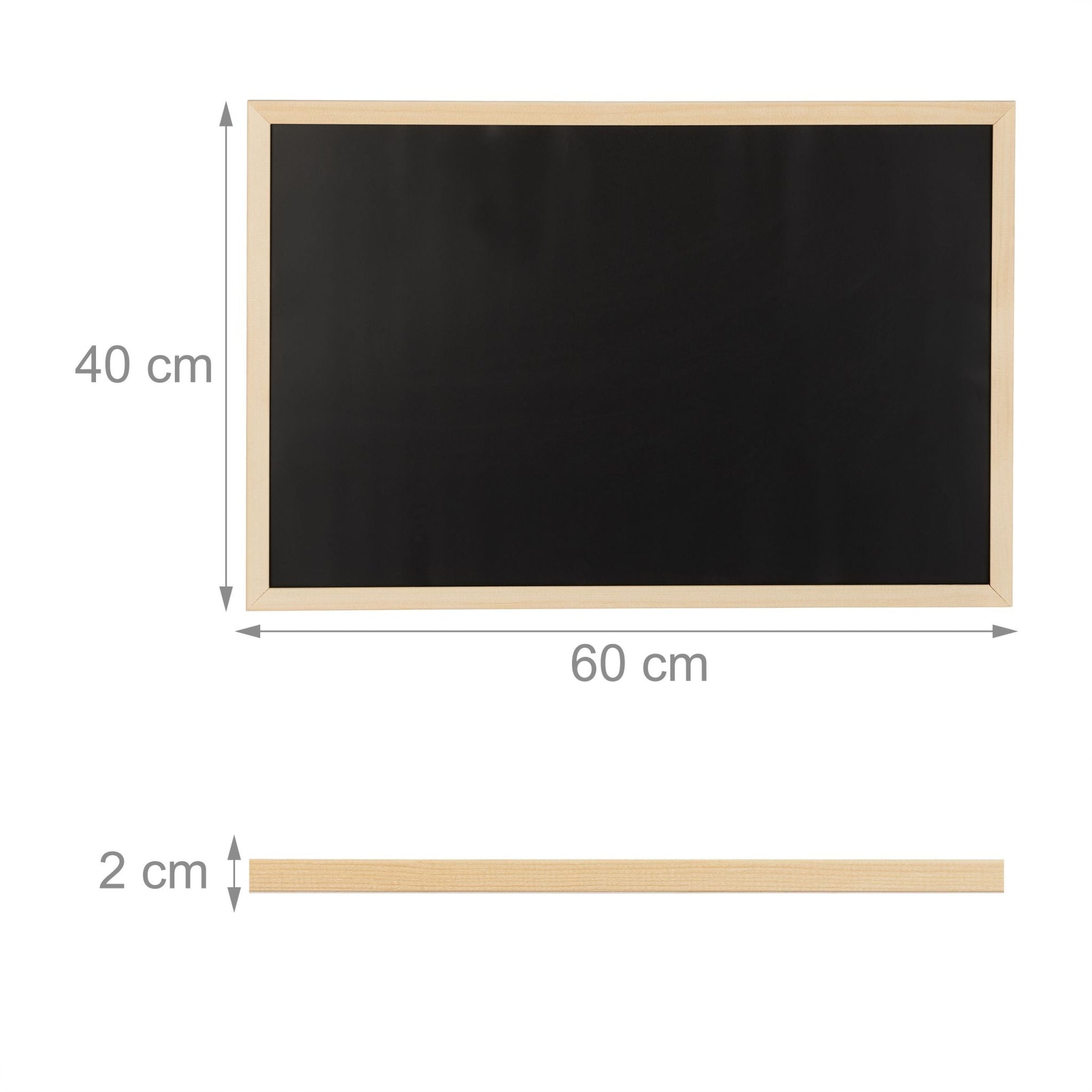 Kreidetafel mit Holzrahmen Hellbraun-Schwarz von Relaxdays