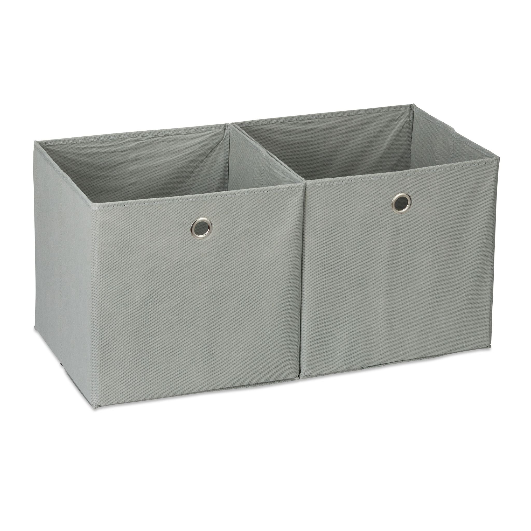 Aufbewahrungsbox Stoff 2er-Set Grau von Relaxdays