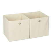 Aufbewahrungsbox Stoff 2er-Set Beige von Relaxdays