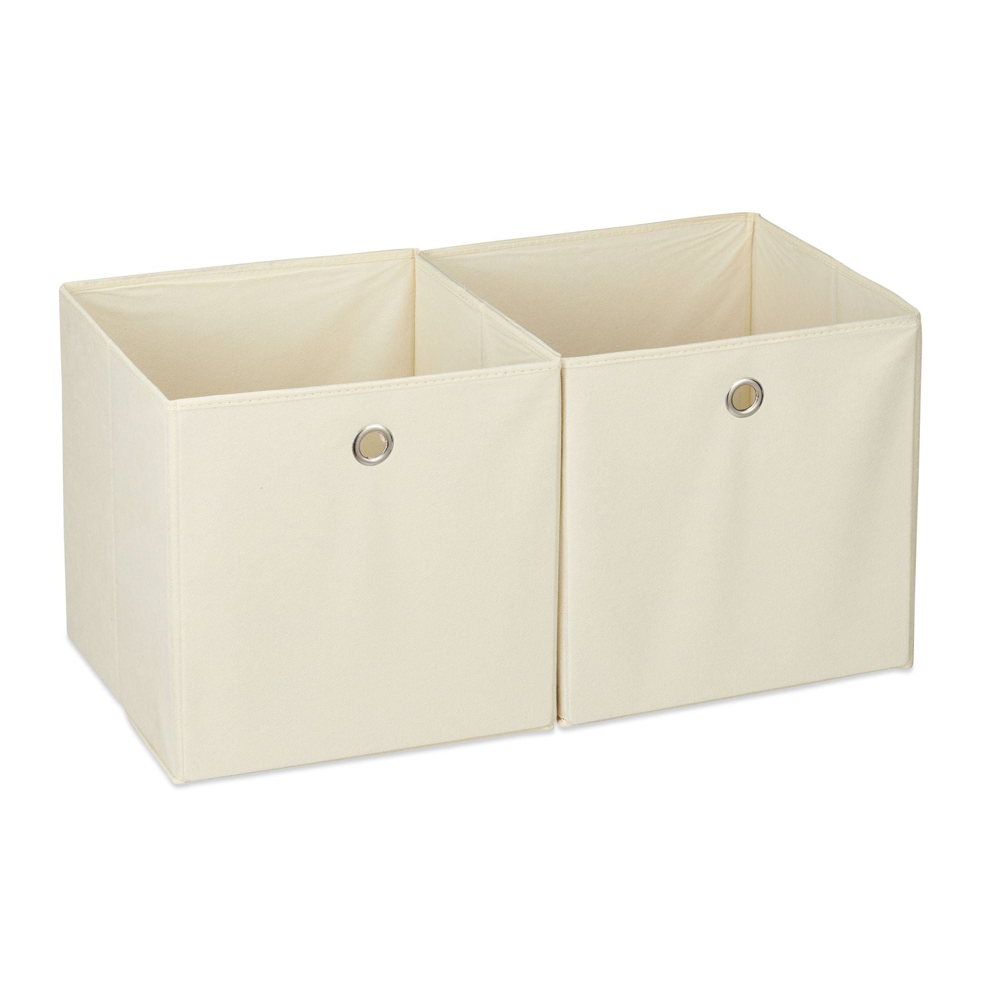 Aufbewahrungsbox Stoff 2er-Set Beige von Relaxdays