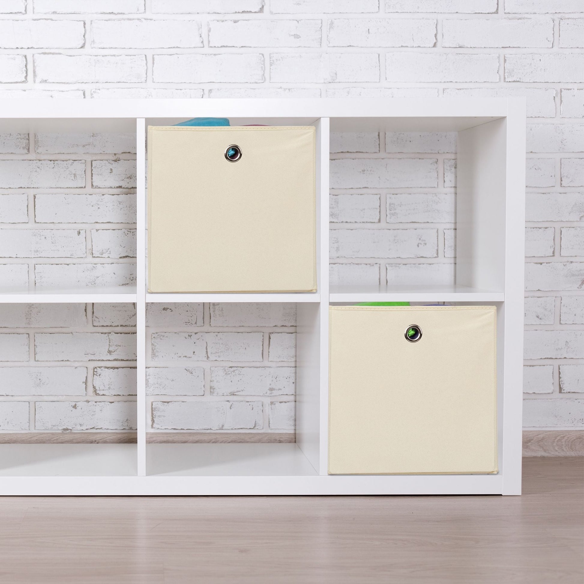 Aufbewahrungsbox Stoff 2er-Set Beige von Relaxdays