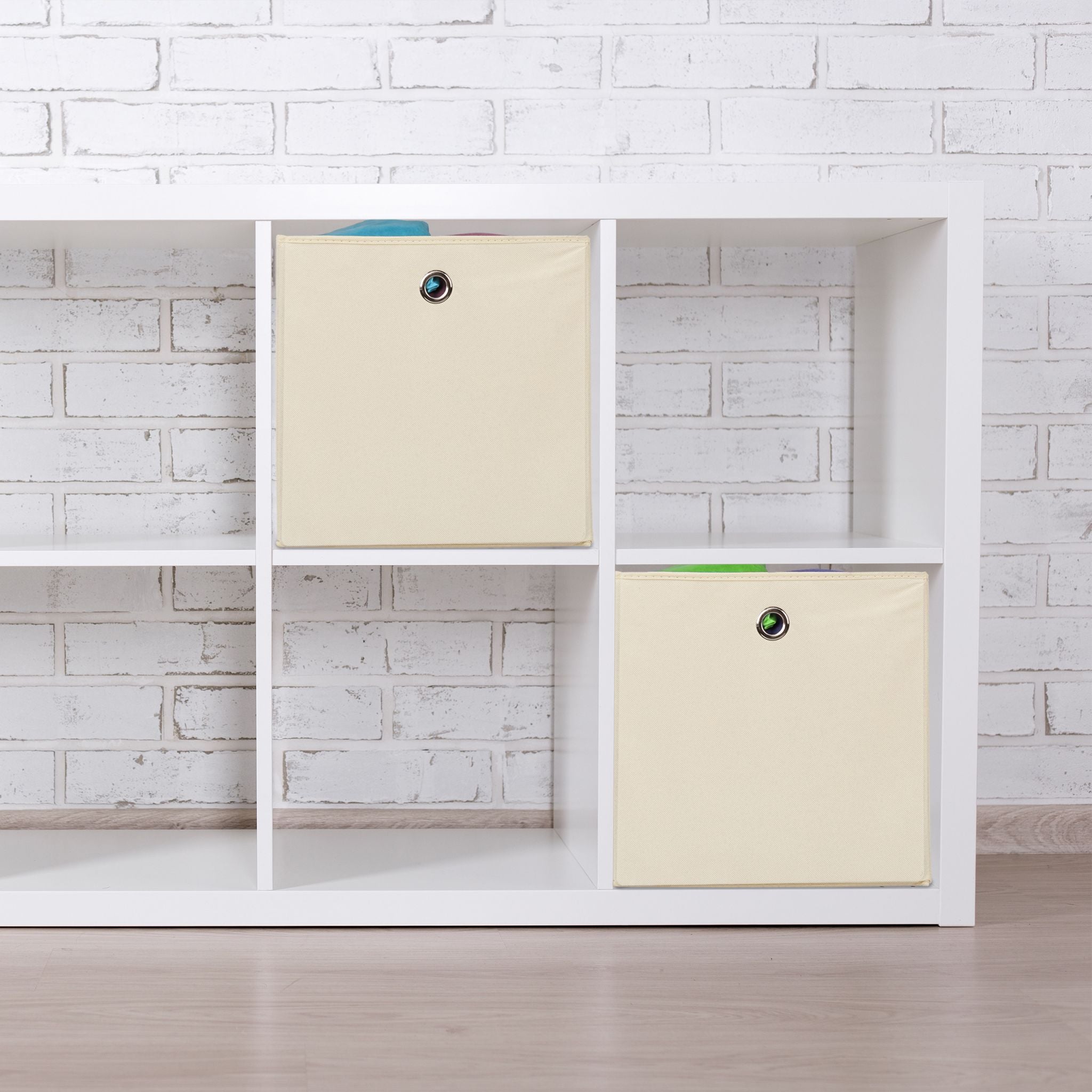 Aufbewahrungsbox Stoff 2er-Set Beige von Relaxdays
