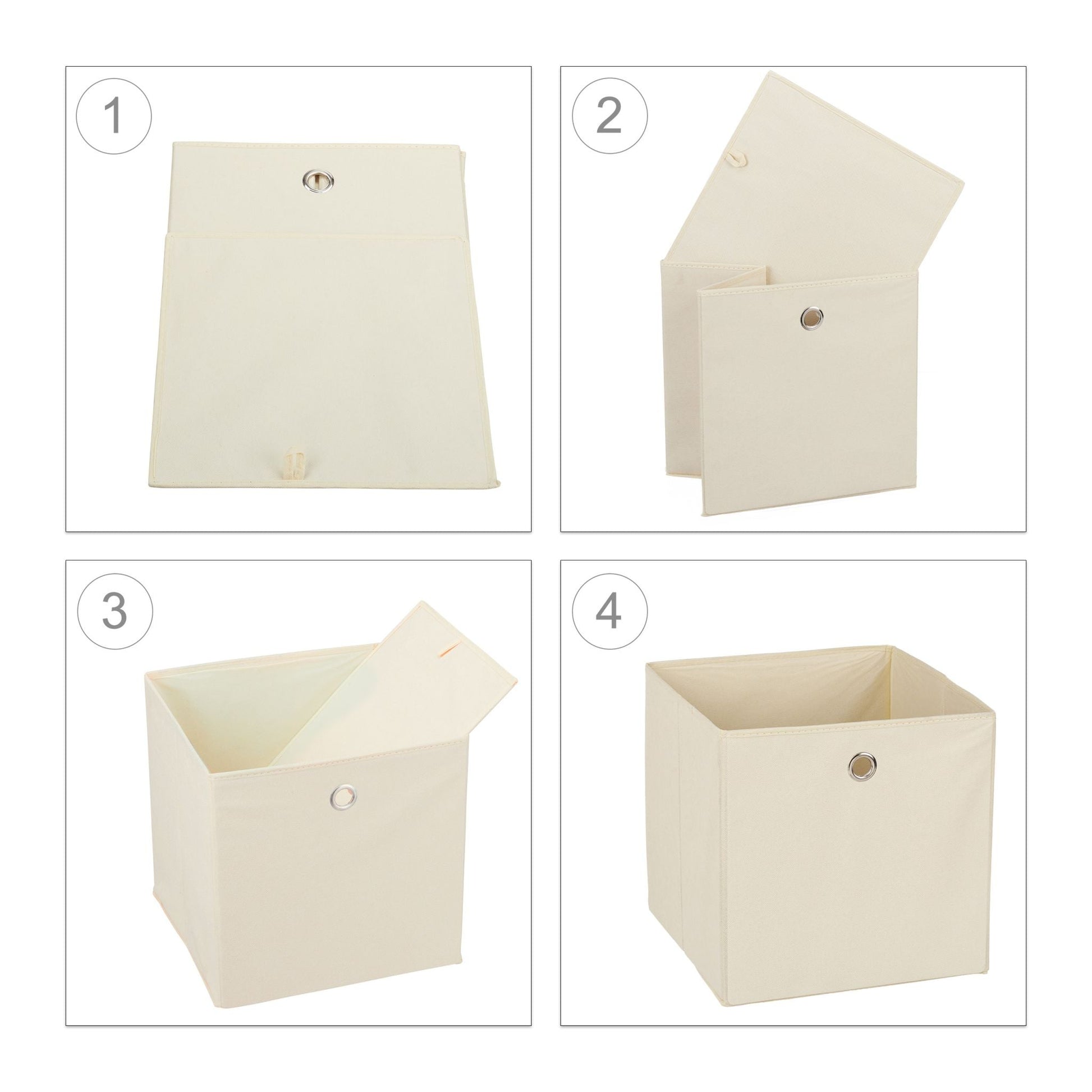 Aufbewahrungsbox Stoff 2er-Set Beige von Relaxdays
