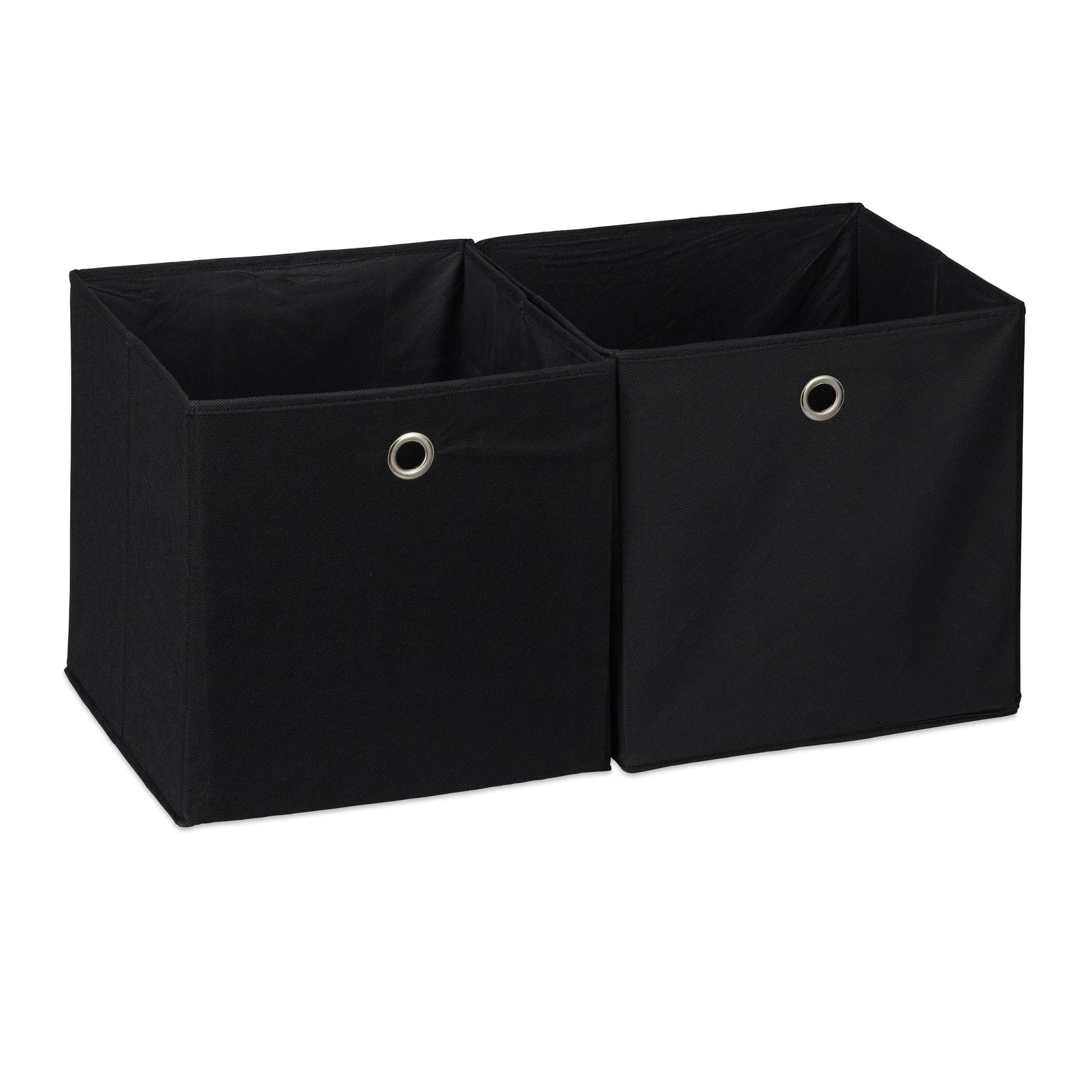 Aufbewahrungsbox Stoff 2er-Set Schwarz von Relaxdays