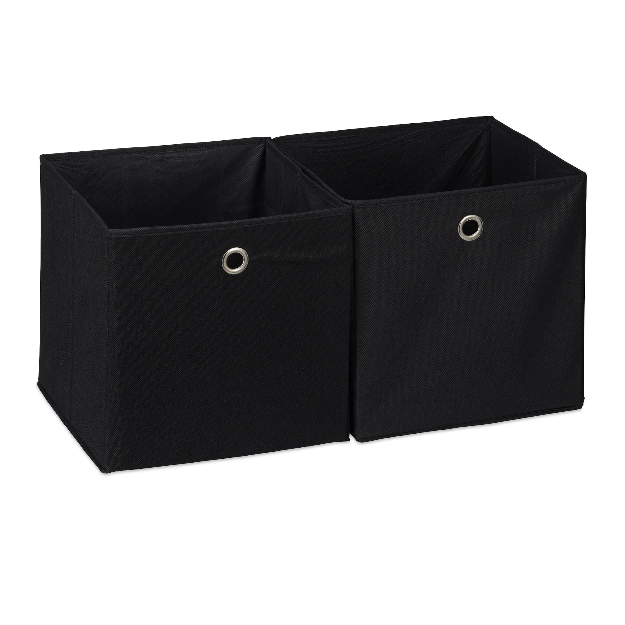 Aufbewahrungsbox Stoff 2er-Set Schwarz von Relaxdays