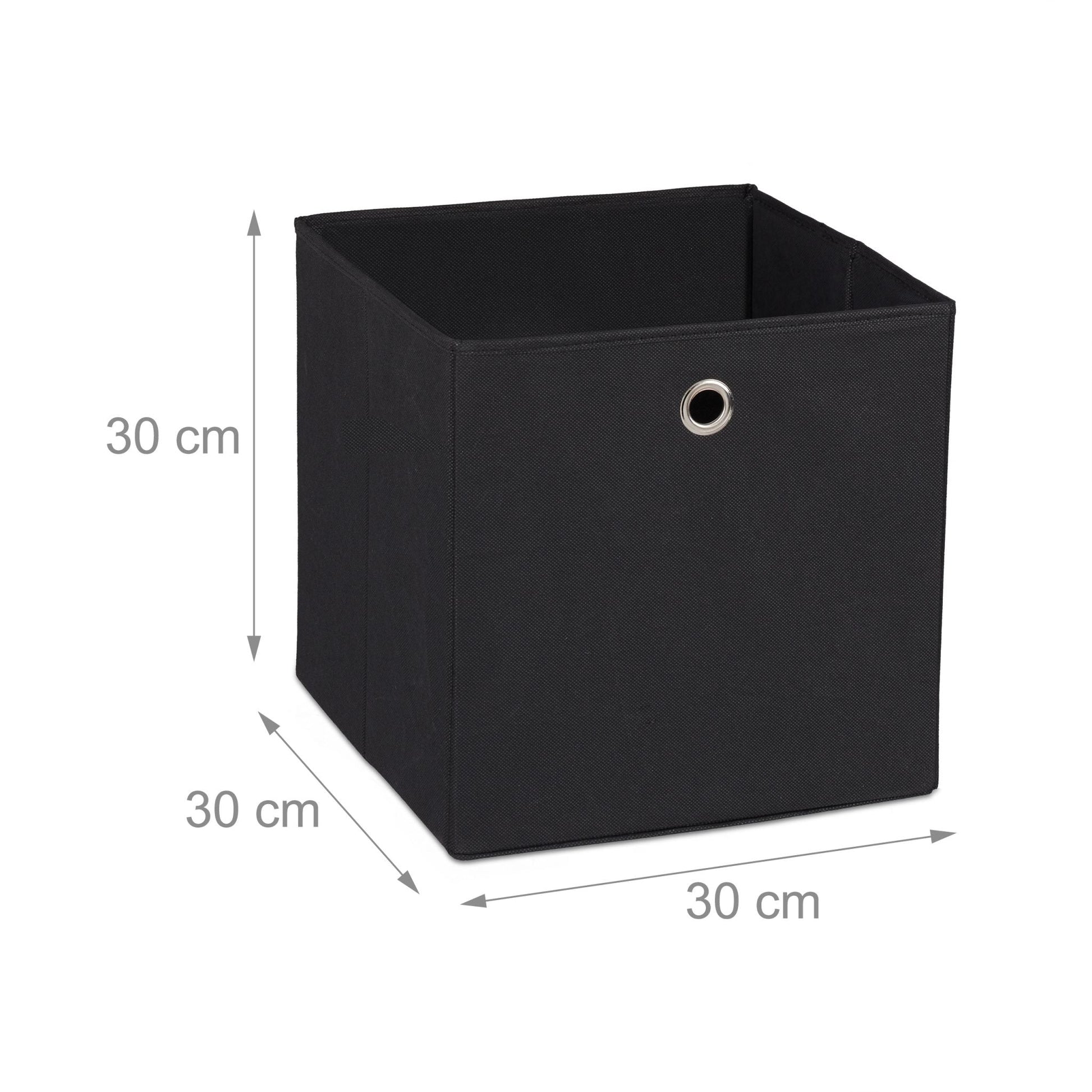 Aufbewahrungsbox Stoff 2er-Set Schwarz von Relaxdays
