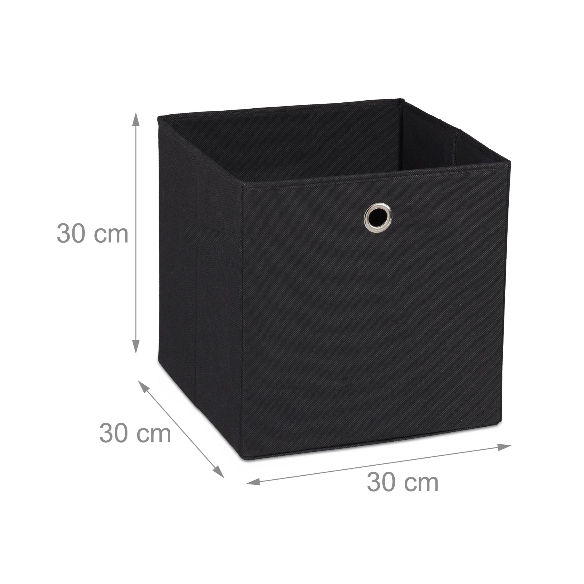 Aufbewahrungsbox Stoff 2er-Set Schwarz von Relaxdays