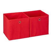 Aufbewahrungsbox Stoff 2er-Set Rot von Relaxdays