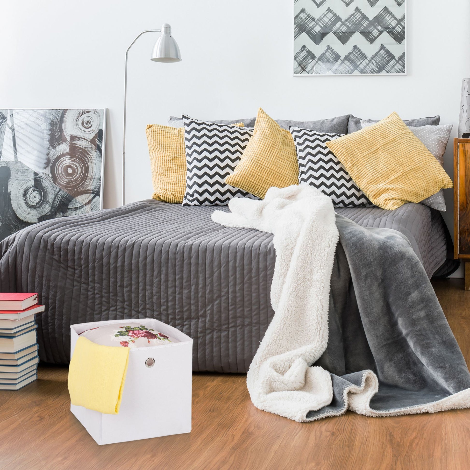 Aufbewahrungsbox Stoff 2er-Set Grün von Relaxdays