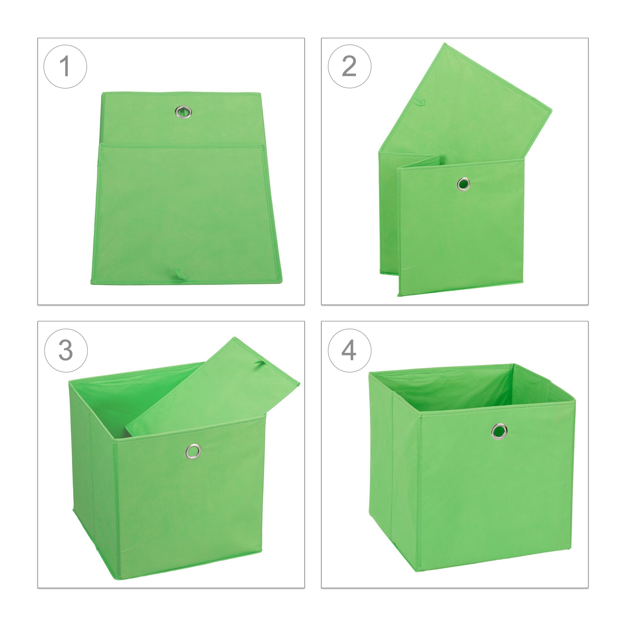 Aufbewahrungsbox Stoff 2er-Set Grün von Relaxdays