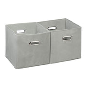 Aufbewahrungsbox Stoff 2er-Set Silber-Grau von Relaxdays