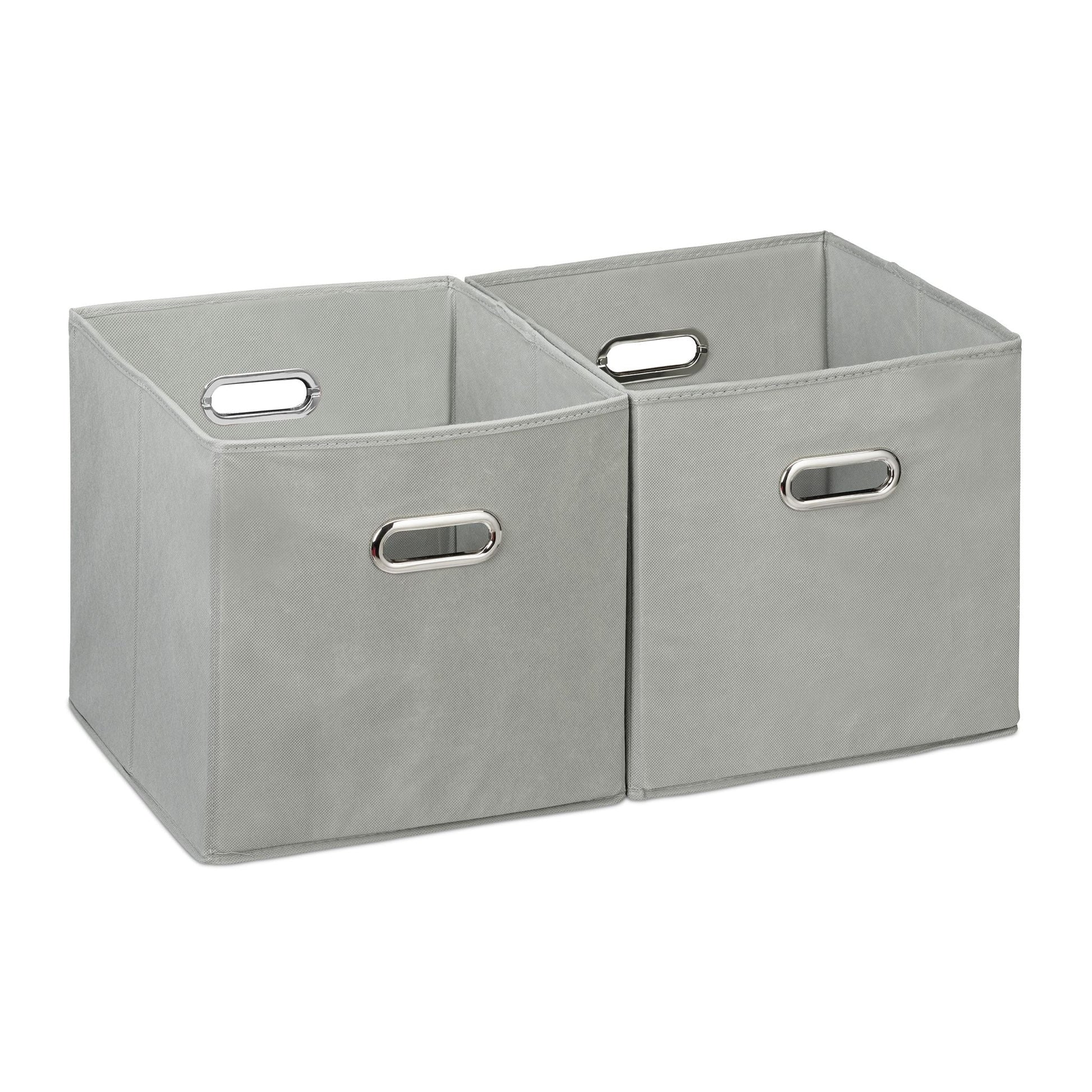 Aufbewahrungsbox Stoff 2er-Set Silber-Grau von Relaxdays