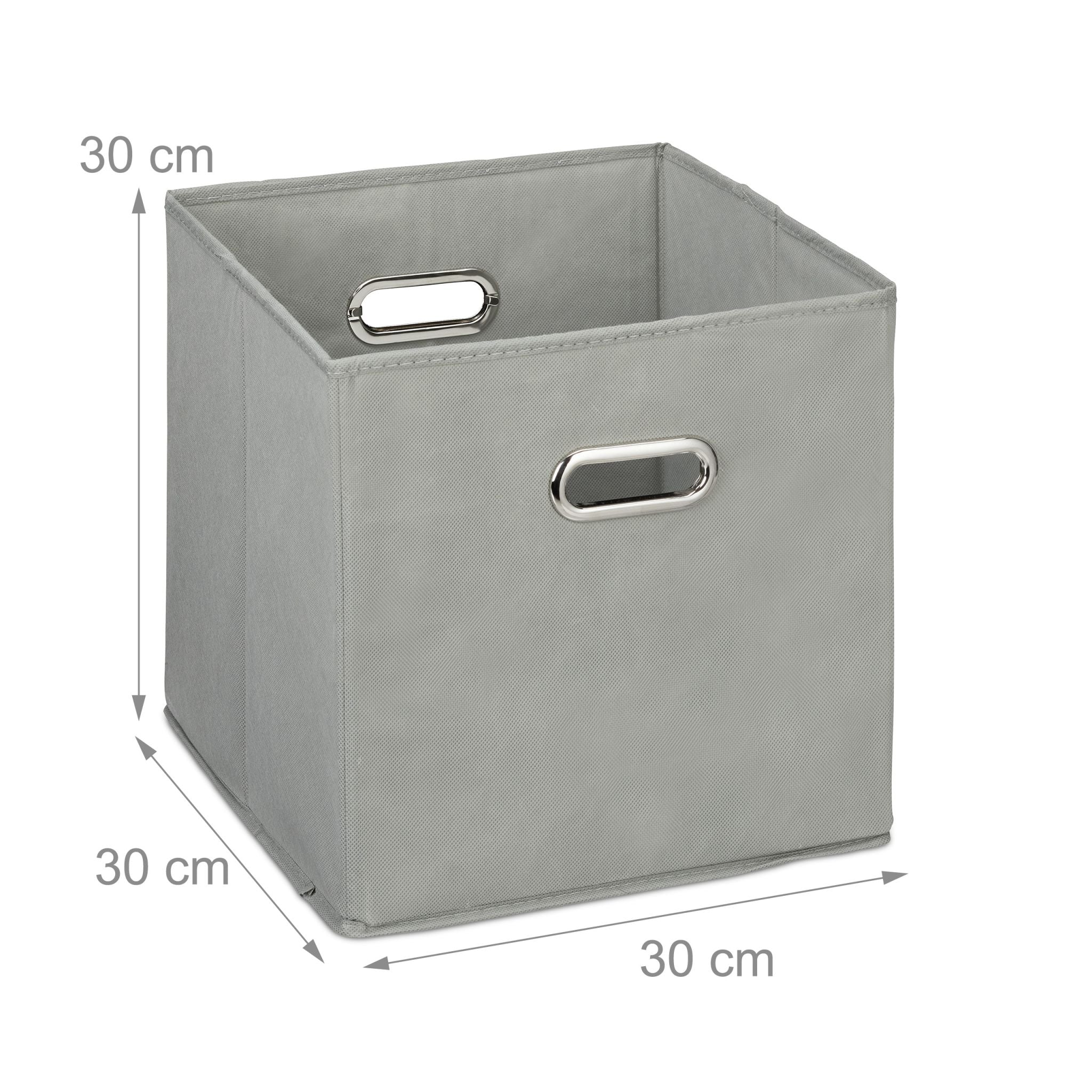 Aufbewahrungsbox Stoff 2er-Set Silber-Grau von Relaxdays
