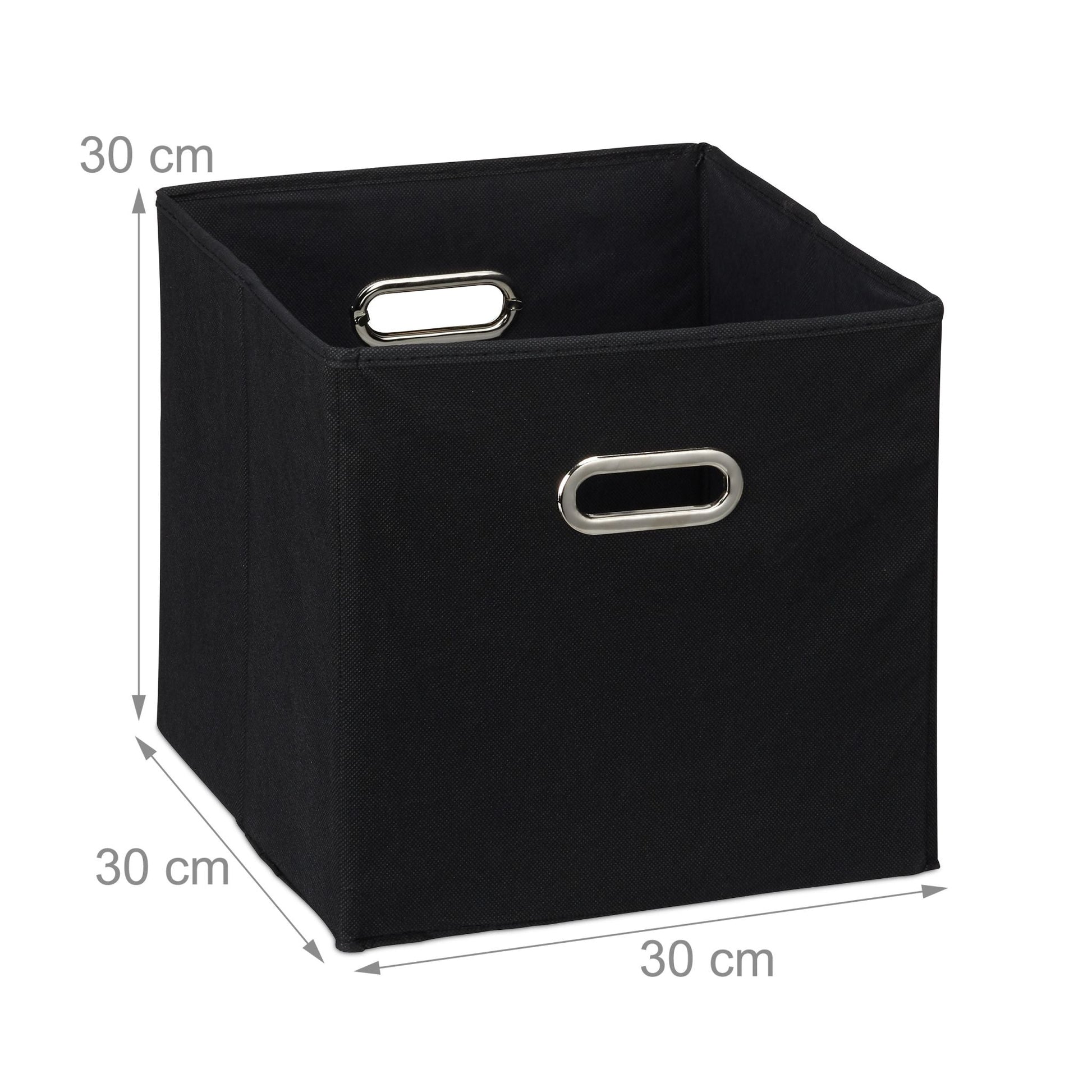 Aufbewahrungsbox Stoff 2er-Set Schwarz-Silber von Relaxdays
