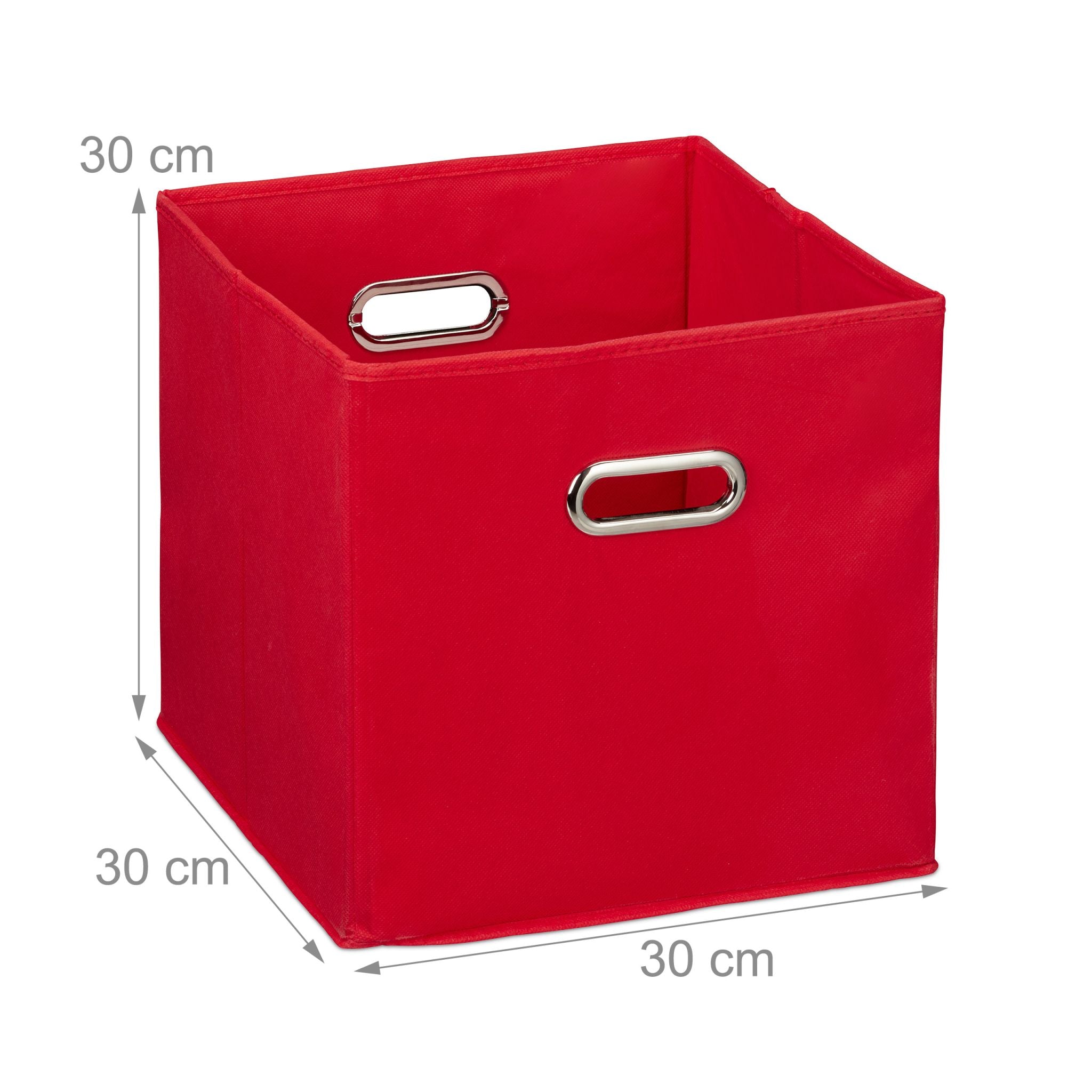 Aufbewahrungsbox Stoff 2er-Set Rot-Silber von Relaxdays