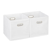 Aufbewahrungsbox Stoff 2er-Set Weiss-Silber von Relaxdays