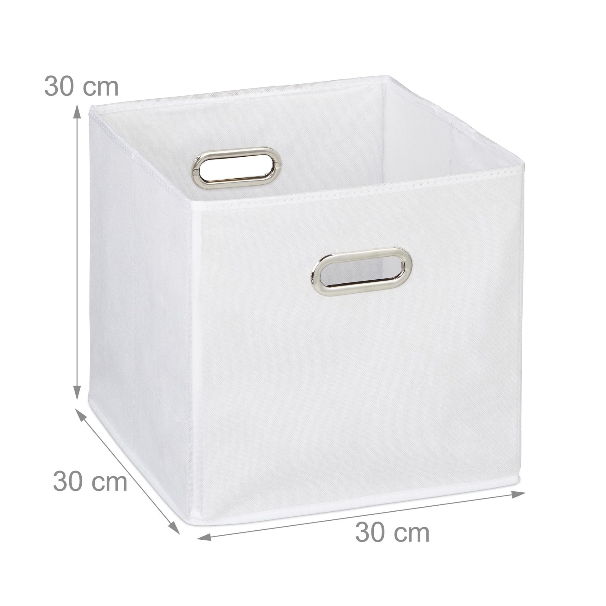 Aufbewahrungsbox Stoff 2er-Set Weiss-Silber von Relaxdays