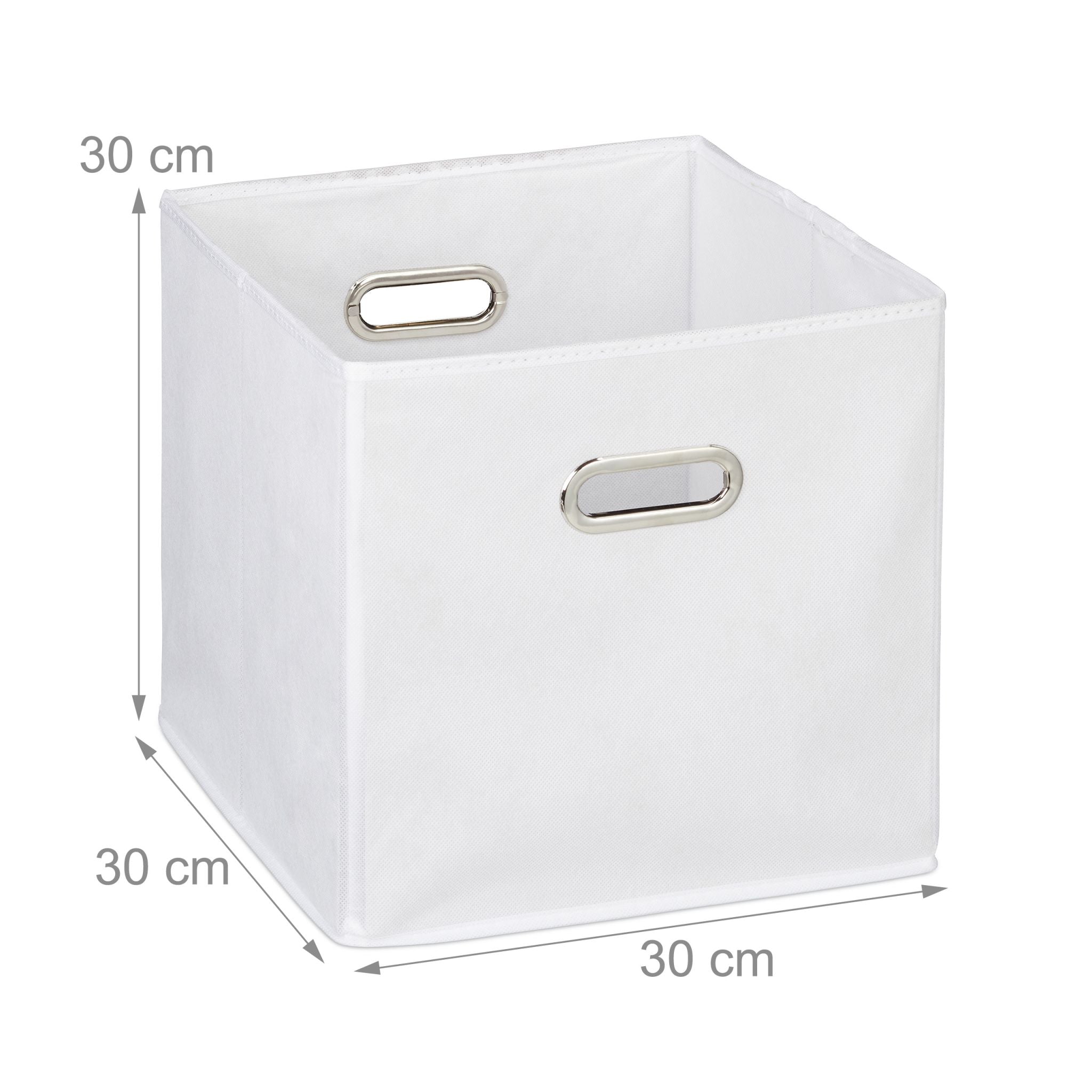 Aufbewahrungsbox Stoff 2er-Set Weiss-Silber von Relaxdays