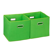 Aufbewahrungsbox Stoff 2er-Set Grün-Silber von Relaxdays