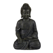 Buddha Figur sitzend 18cm Anthrazit von Relaxdays
