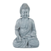 Buddha Figur sitzend 18cm Grau von Relaxdays