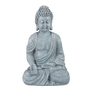 Buddha Figur sitzend 30cm Grau von Relaxdays