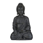 Buddha Figur sitzend 40cm Anthrazit von Relaxdays