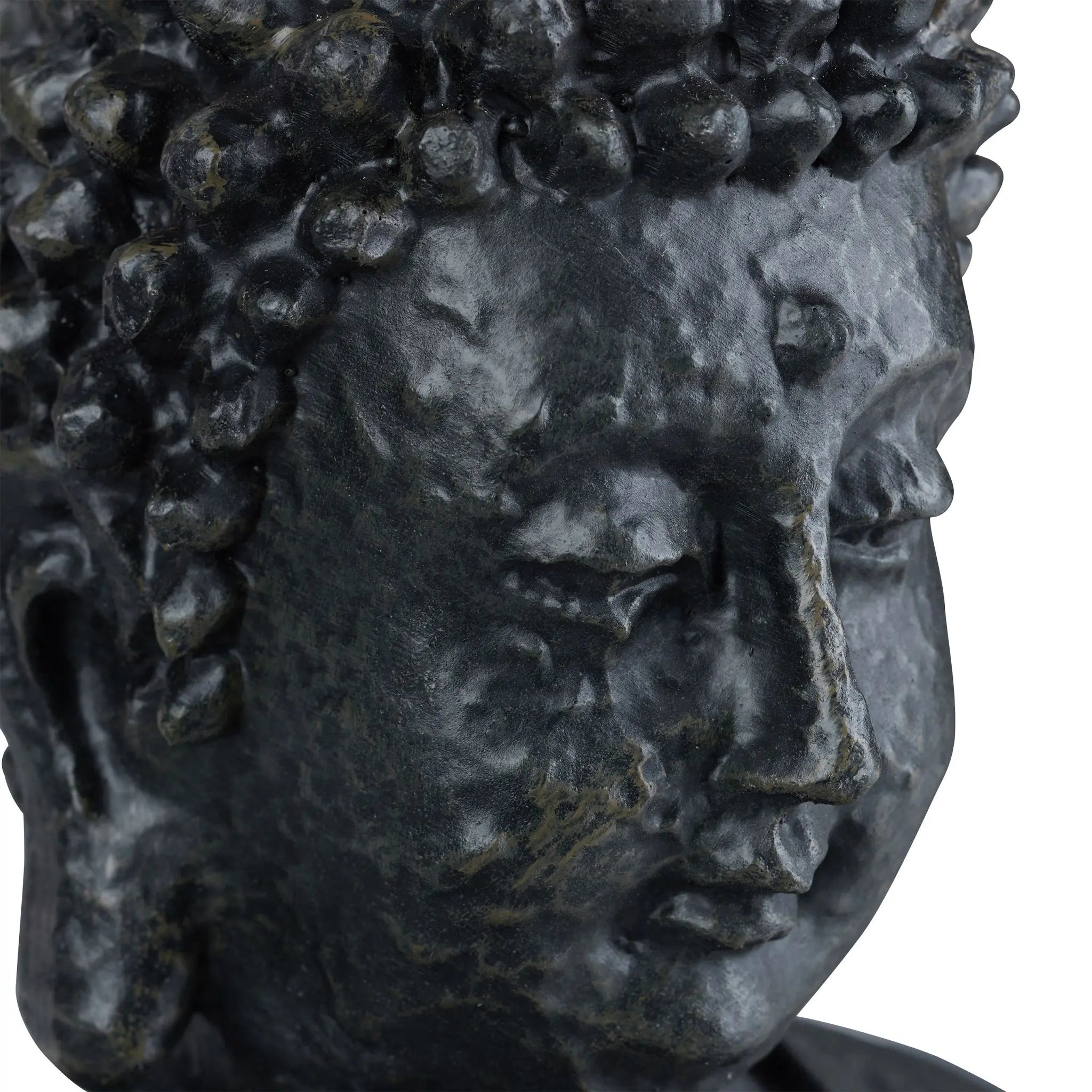 Buddha Figur sitzend 40cm Anthrazit von Relaxdays