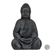 Buddha Figur 50cm Anthrazit von Relaxdays