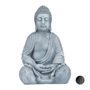 Buddha Figur 50cm Grau von Relaxdays