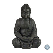Buddha Figur 70cm Anthrazit von Relaxdays
