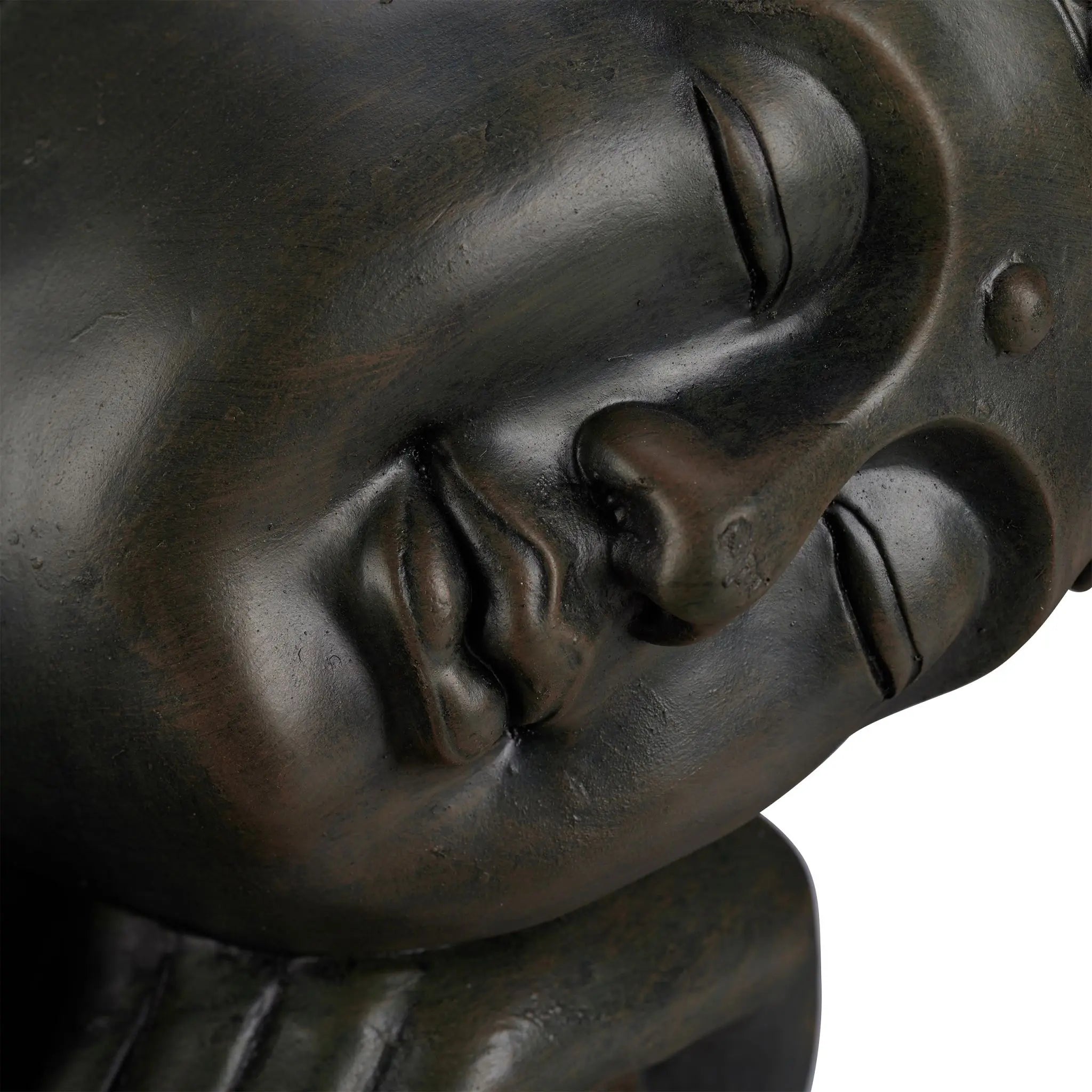 Buddha Figur geneigter Kopf 60cm Anthrazit von Relaxdays