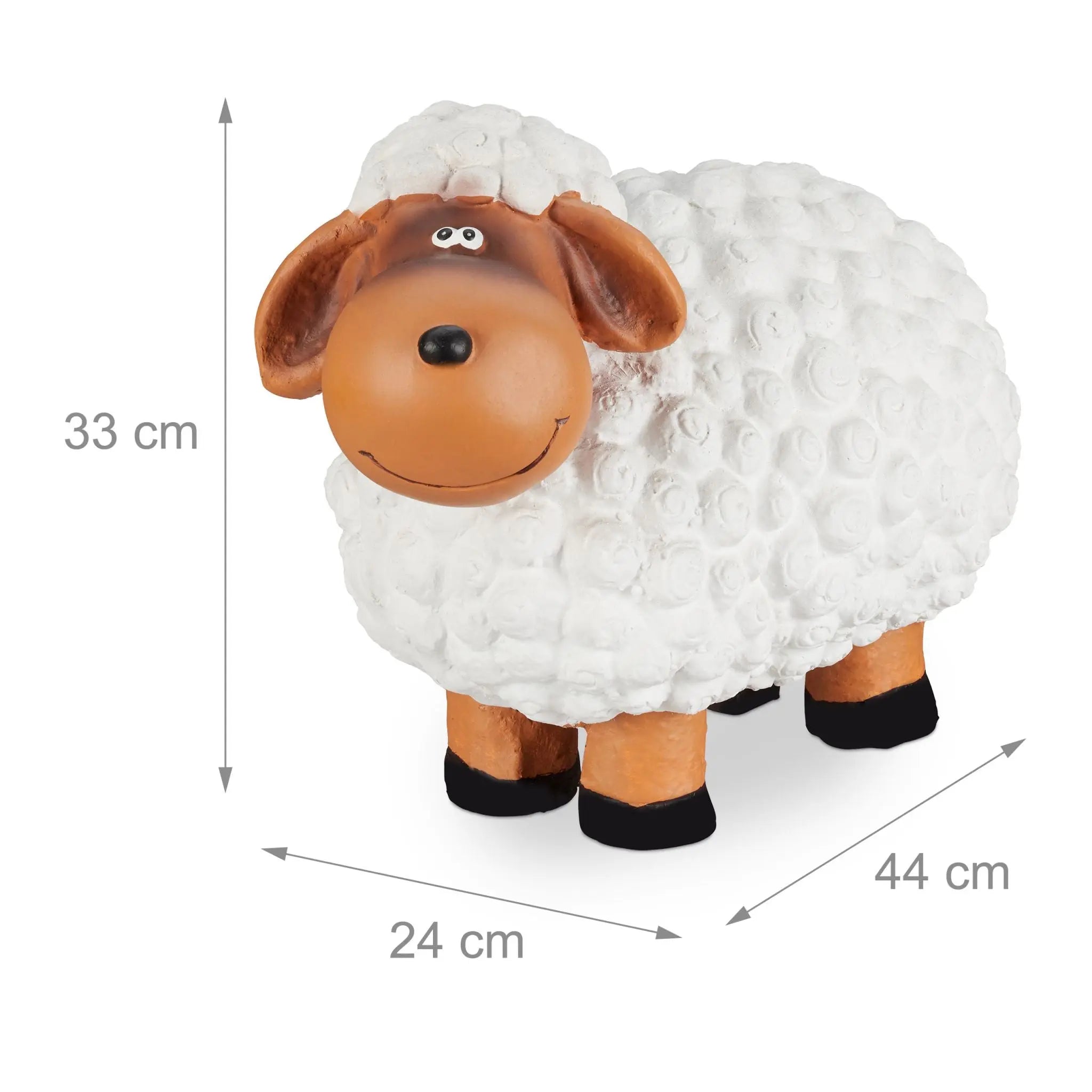 Gartenfigur Schaf Weiss-Hellbraun-Schwarz von Relaxdays