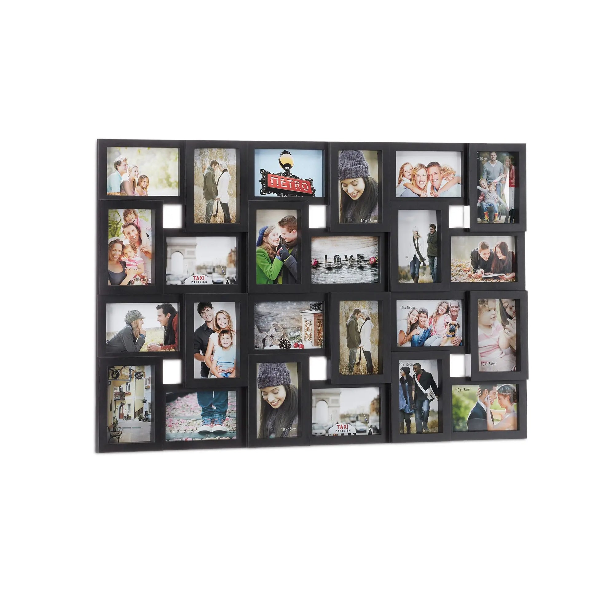 Bilderrahmen Collagen 24 Bilder Schwarz von Relaxdays