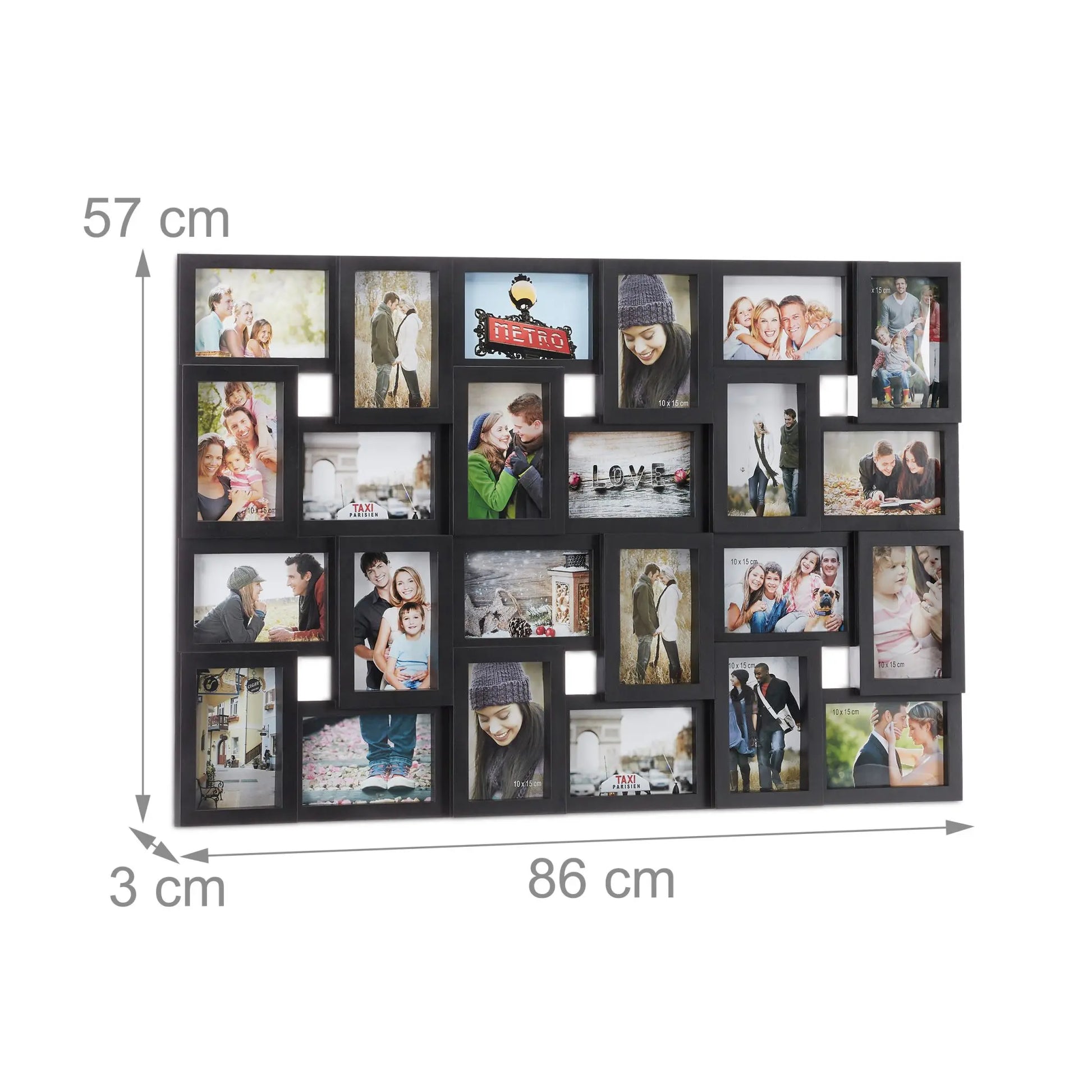 Bilderrahmen Collagen 24 Bilder Schwarz von Relaxdays