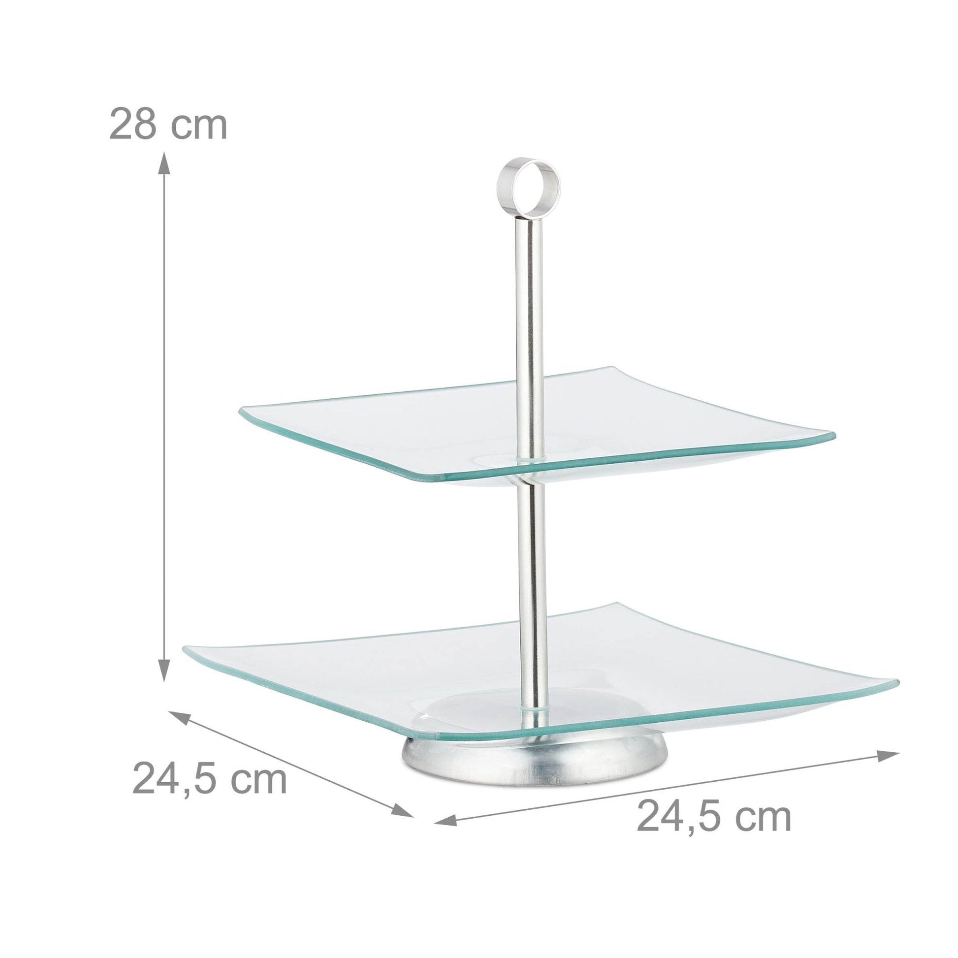 Etagere 2-stufig Silber-Transparent von Relaxdays
