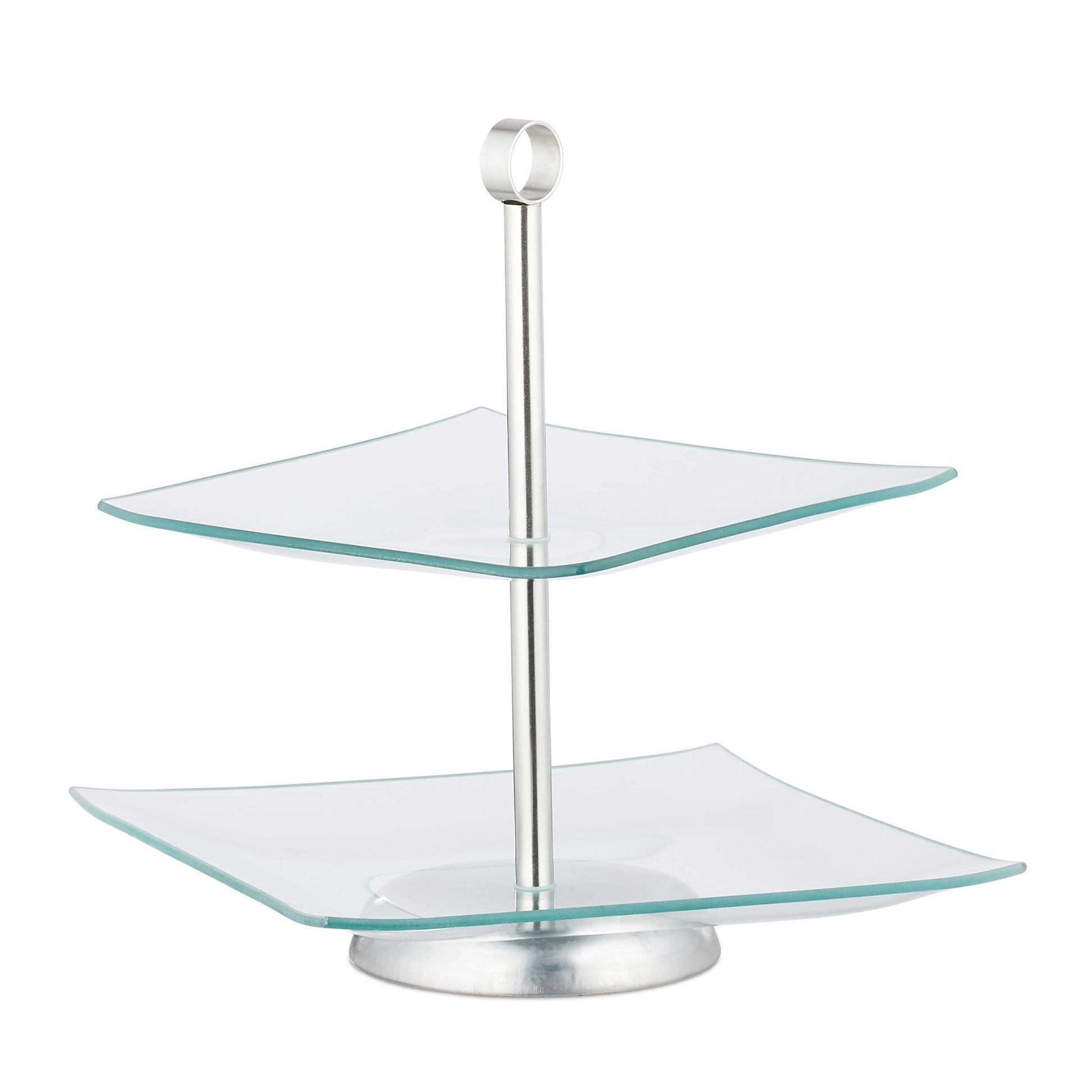 Etagere 2-stufig Silber-Transparent von Relaxdays