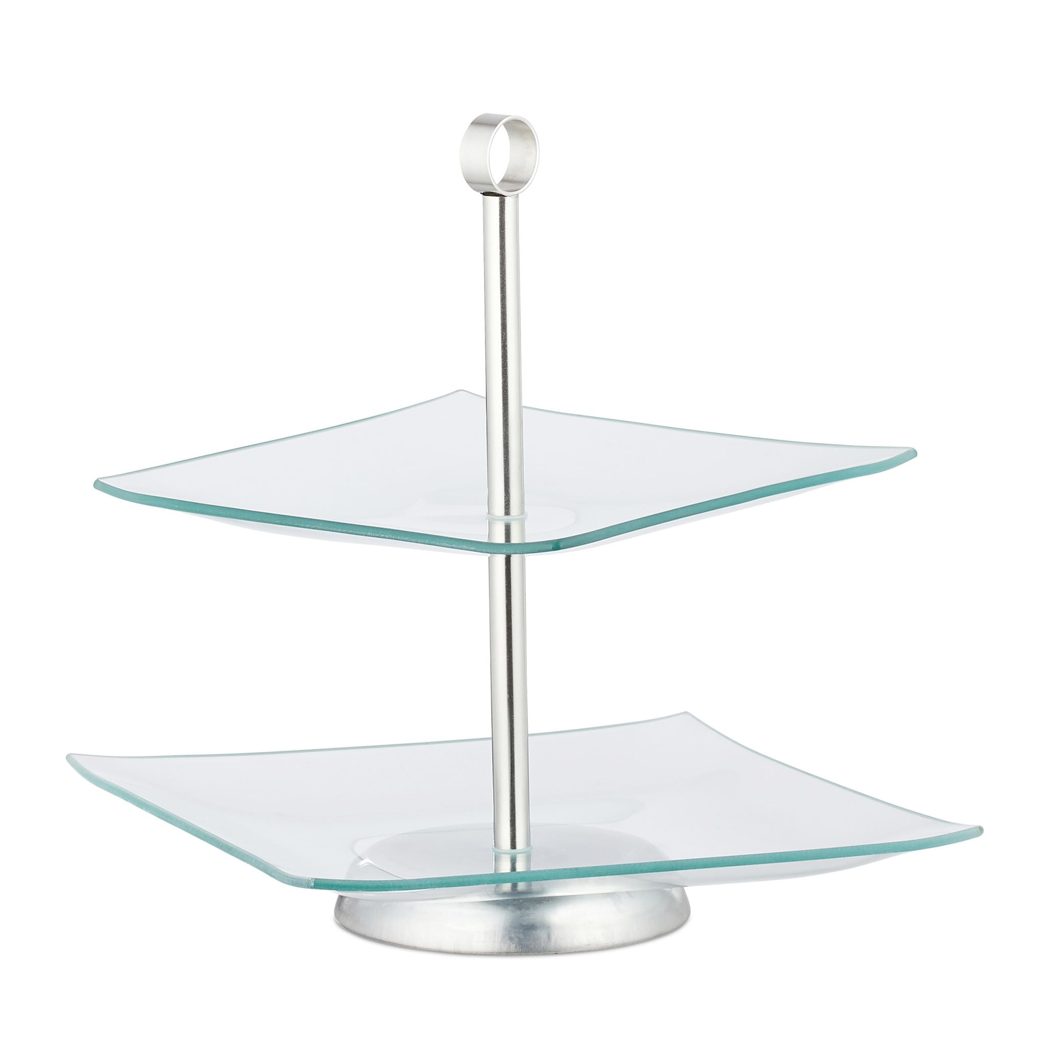 Etagere 2-stufig Silber-Transparent von Relaxdays