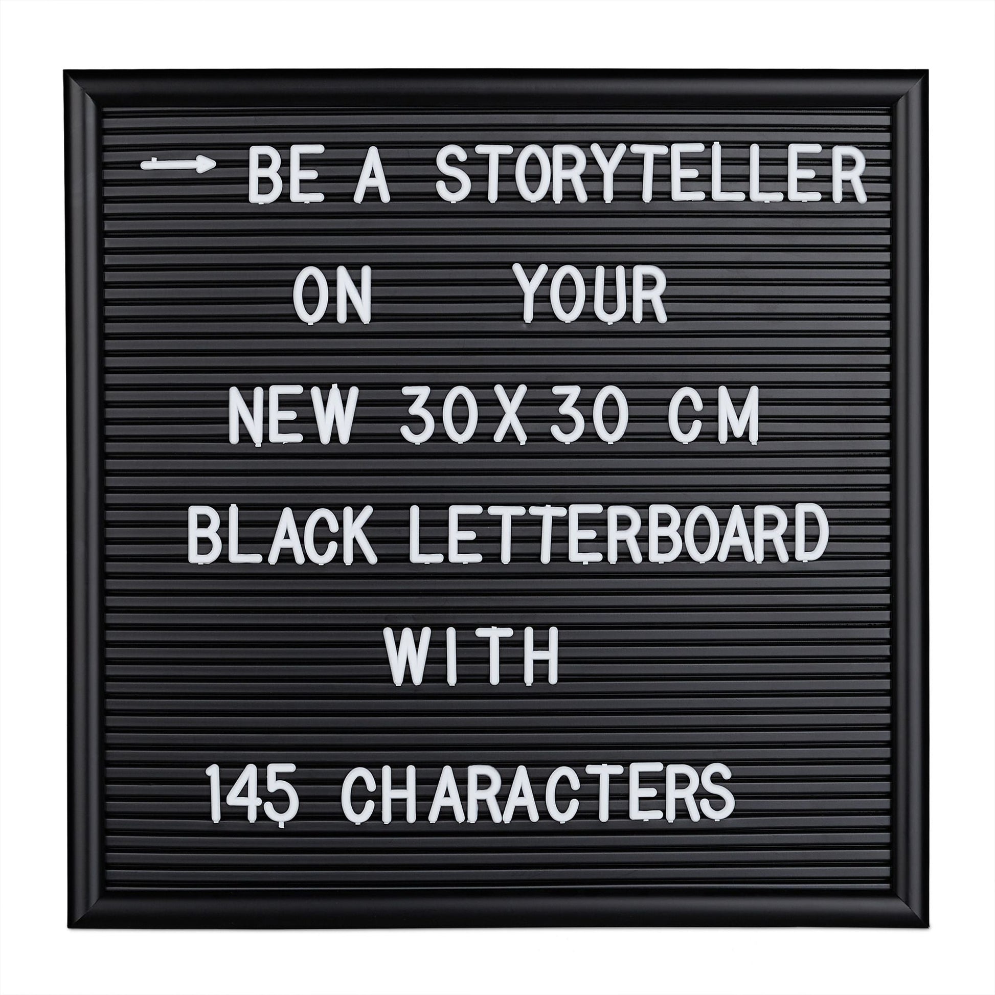 Letterboard 30 x 30cm Schwarz von Relaxdays