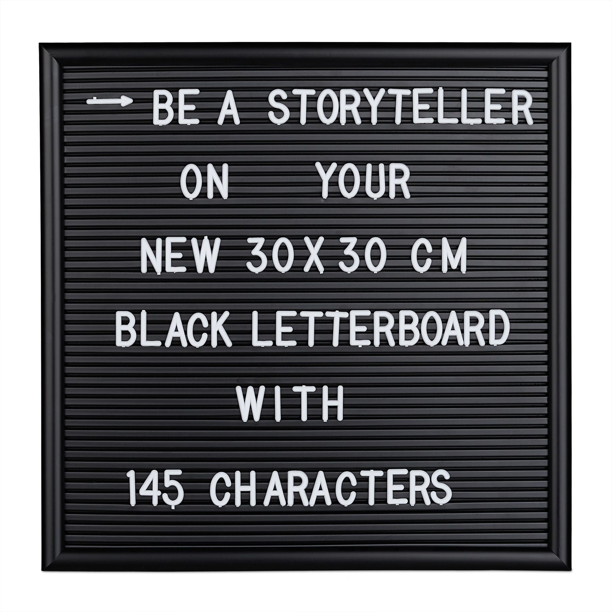 Letterboard 30 x 30cm Schwarz von Relaxdays