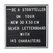 Letterboard 30 x 30cm Schwarz-Silber von Relaxdays