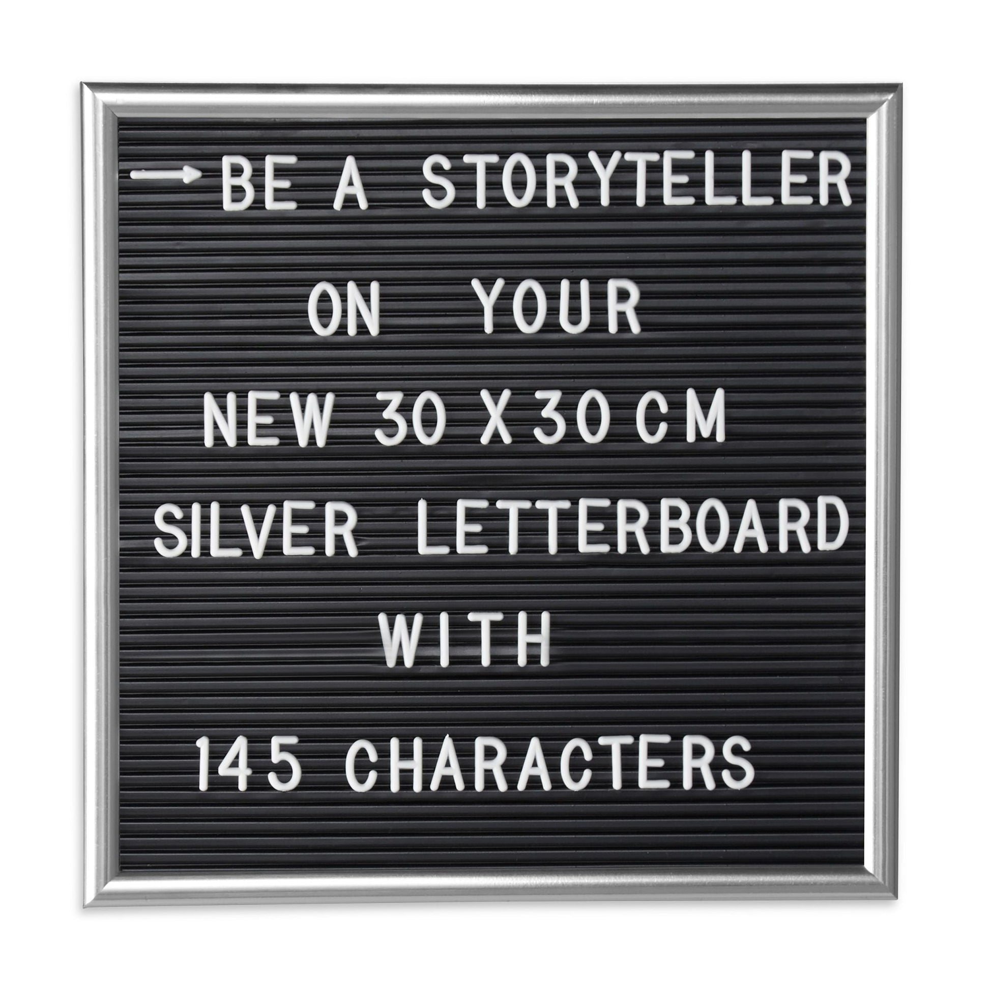 Letterboard 30 x 30cm Schwarz-Silber von Relaxdays