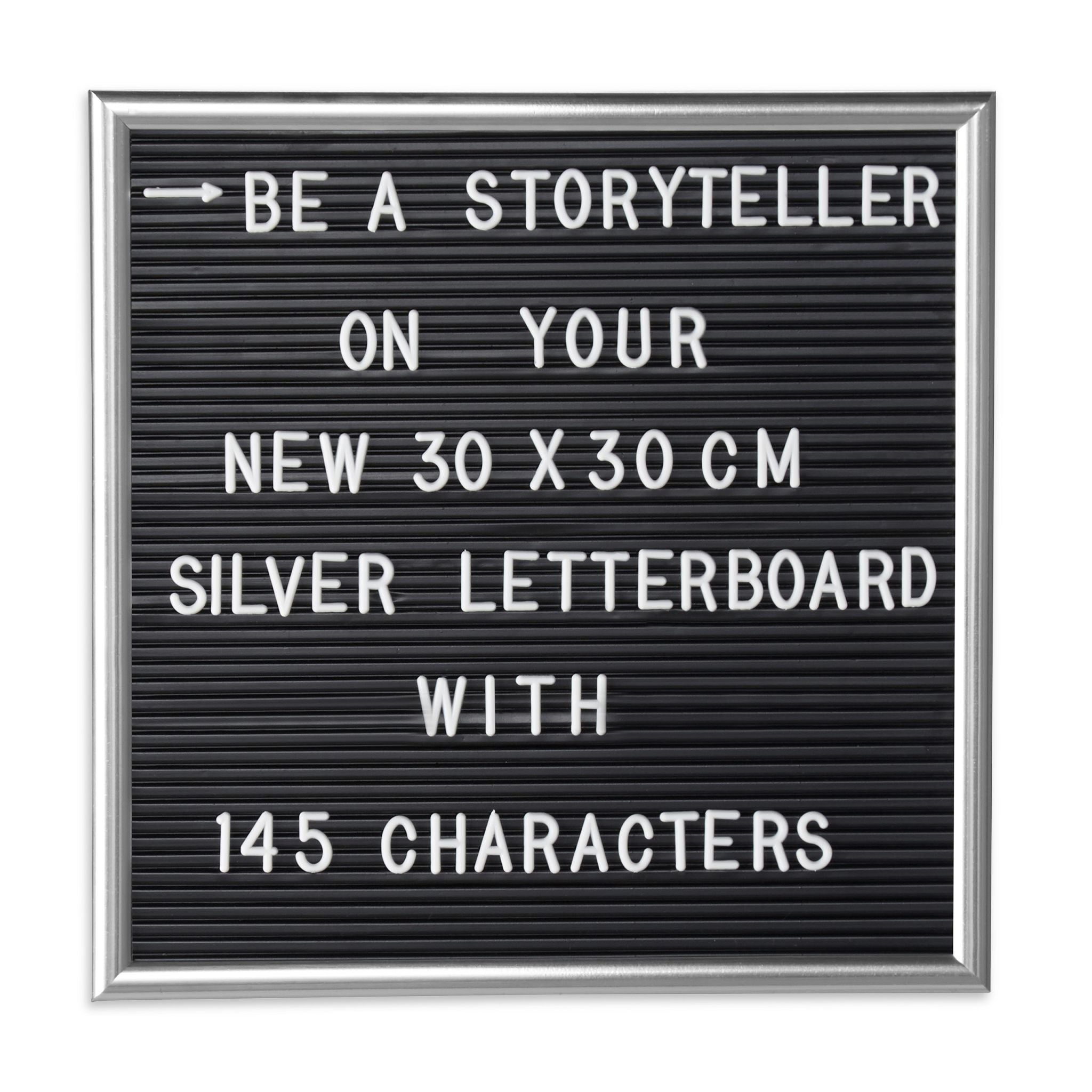 Letterboard 30 x 30cm Schwarz-Silber von Relaxdays